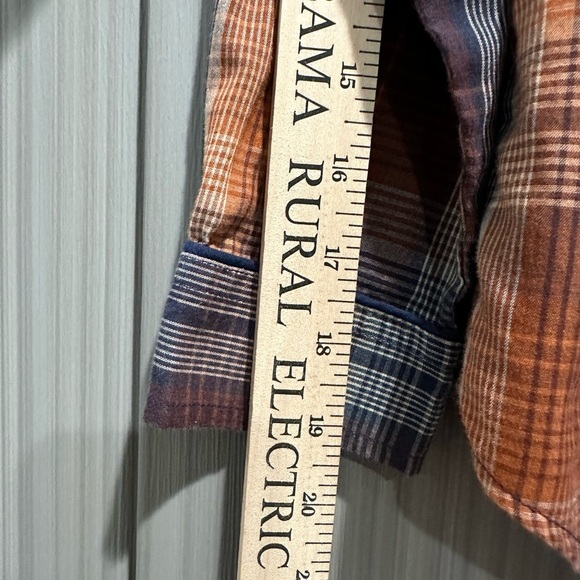 Roper Plaid Button Down Shirt Western Rodeo Festival Bulls Youth Lg - Picture 6 of 10